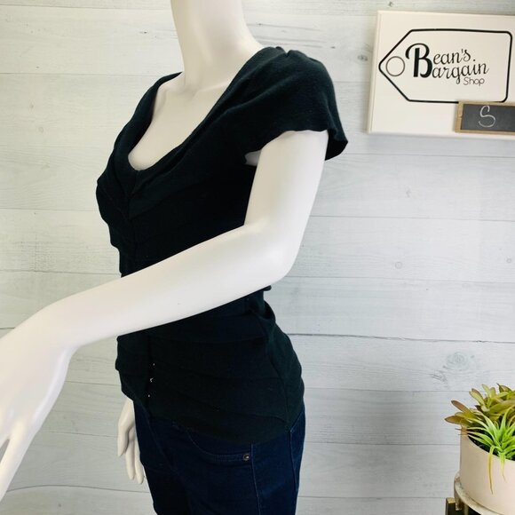 Anthropologie | Sparrow Womens Endless Pleats Cardigan Sweater Black Size S - Picture 7 of 10